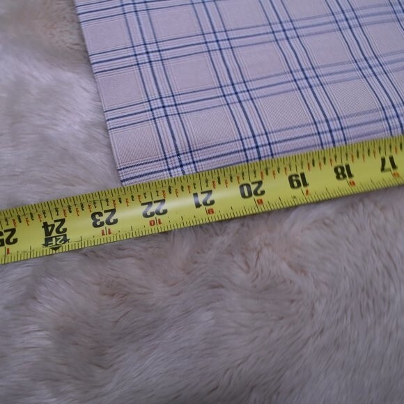 Womens Dress Pants Small Plaid Beige Blue Cropped Capris Preppy Casual Slacks - Picture 13 of 14